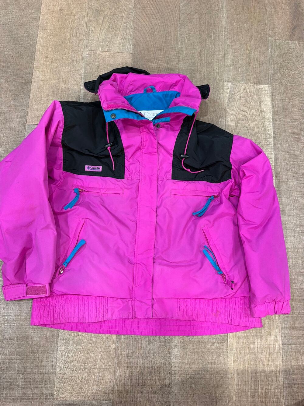 Columbia Vamoose 3-in-1 Jacket Coat Women large Purple Teal Radial Sleeve VTG